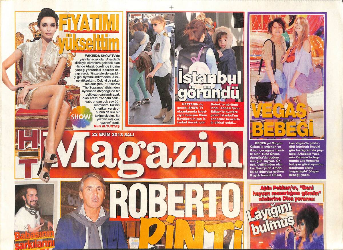 Habertürk Gazetesi Magazin Eki 22 Ekim 2013 - Roberto Mancini Pinti - Doğukan Manço Babasının Şarkılarını Çaldı GZ138394 - 1