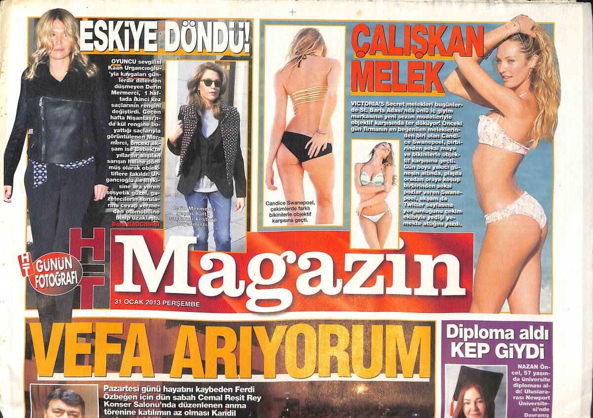 Habertürk Gazetesi Magazin Eki 31 Ocak 2013 - Ferdi Özbeğen Son Yolculuğuna Dostları Uğurladı - Tuğba Özerk Amatör Besteciye Şans Verecek GZ135864 - 1