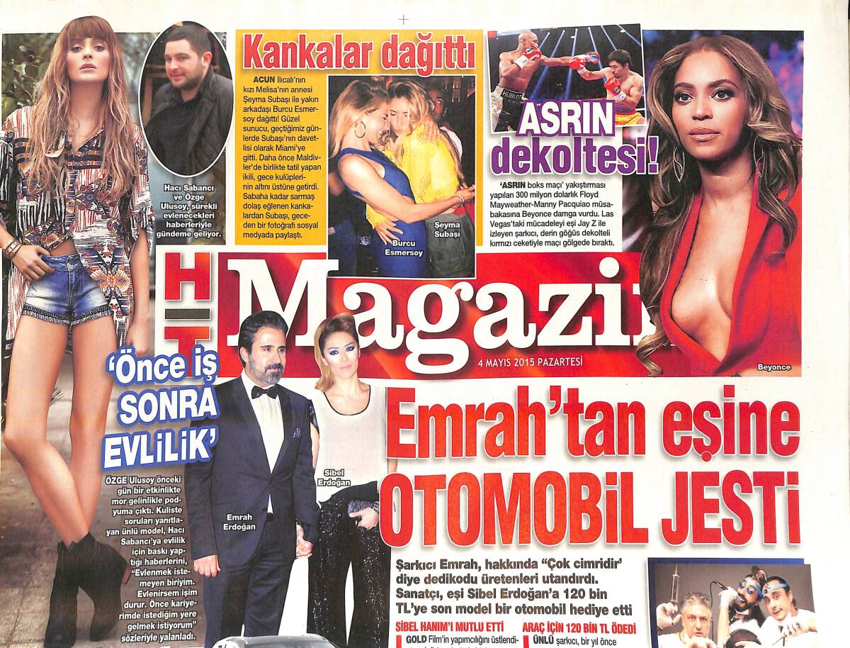 Habertürk Gazetesi Magazin Eki 4 Mayıs 2015 - Beyonce'den Asrın Dekoltesi - Teoman Çapkınlık Turlarında - Püsküllü Mazhar GZ138399 - 1