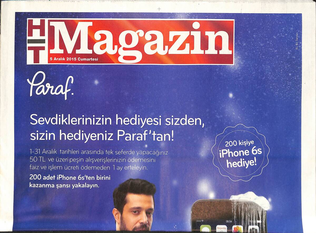 Habertürk Gazetesi Magazin Eki 5 Aralık 2015 - Ekranın Yeni Aşıkları Sena Akay-Seçkin Özdemir - Best Of Sertab Geliyor GZ138512 - 1