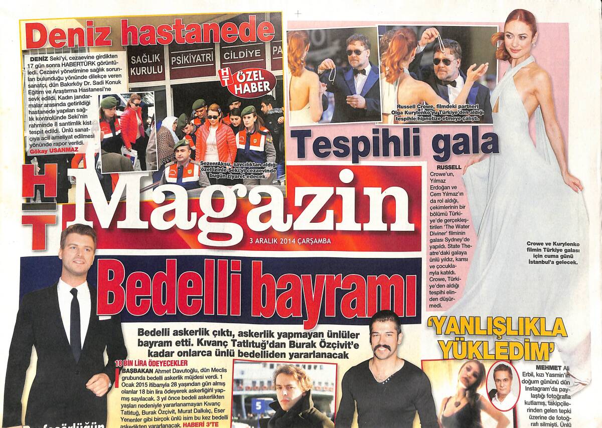 Habertürk Gazetesi Magazin Eki 3 Aralık 2014 - Sezen Aksu, Sertab′ı Sinemaya Götürdü - Bedelli Bayramı GZ153854 - 1