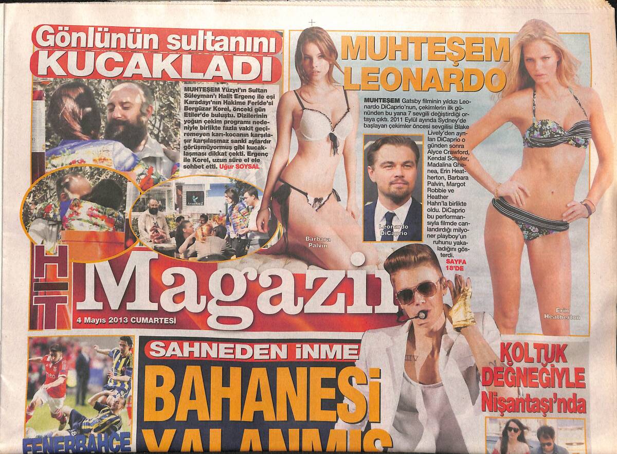 Habertürk Gazetesi Magazin Eki 4 Mayıs 2013 - Fenerbahçe Reyting Rekoru Kırdı - İstanbul′dan Justin Geçti GZ153865 - 1