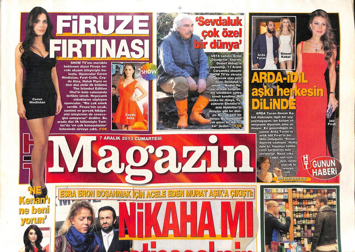 Habertürk Gazetesi Magazin Eki 7 Aralık 2013 - Esra Eron Boşanmak İçin Acele Eden Murat Aşık′a Çıkıştı - Bengü: Biraz Boyun Olsa Manken Olurdum GZ153864 - 1