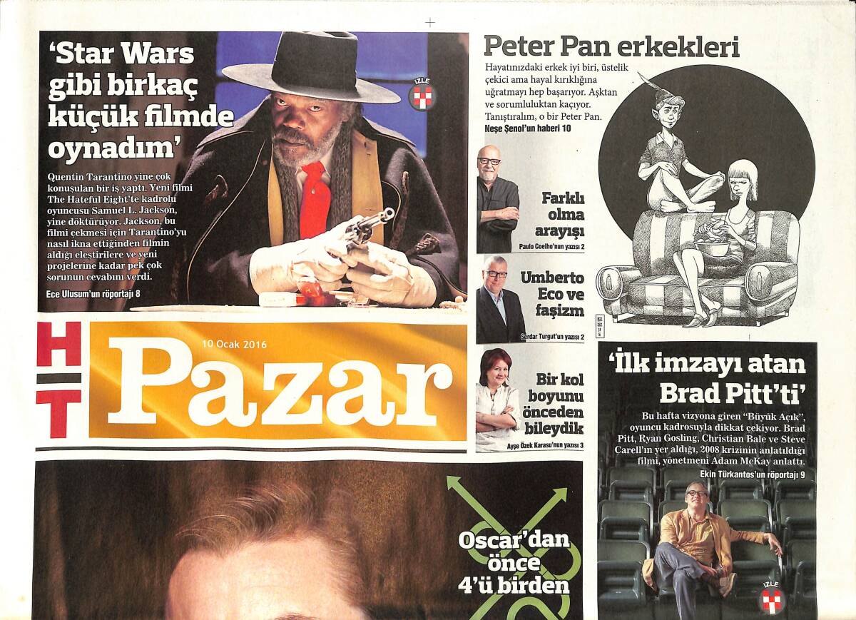 Habertürk Gazetesi Pazar Eki 10 Ocak 2016 - Leonardo Dicaprio Oscar'dan Önce 4'ü Birden GZ154712 - 1