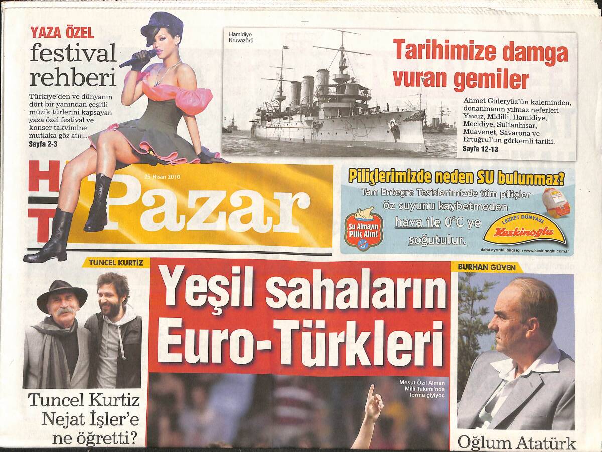 Habertürk Gazetesi Pazar Eki 25 Nisan 2010 - Yeşil Sahaların Ero Türkleri - Tarihimize Damga Vuran Gemiler GZ137945 - 1