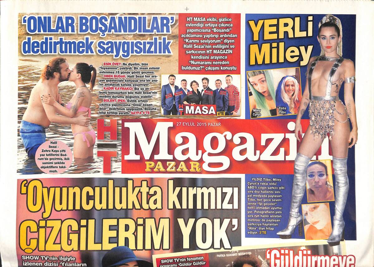 Habertürk Gazetesi Pazar Eki 27 Eylül 2015 - Hande Soral: 'Oyunculukta Kırmızı Çizgilerim Yok' - Ünlülerden Derbi Tahmini GZ135859 - 1