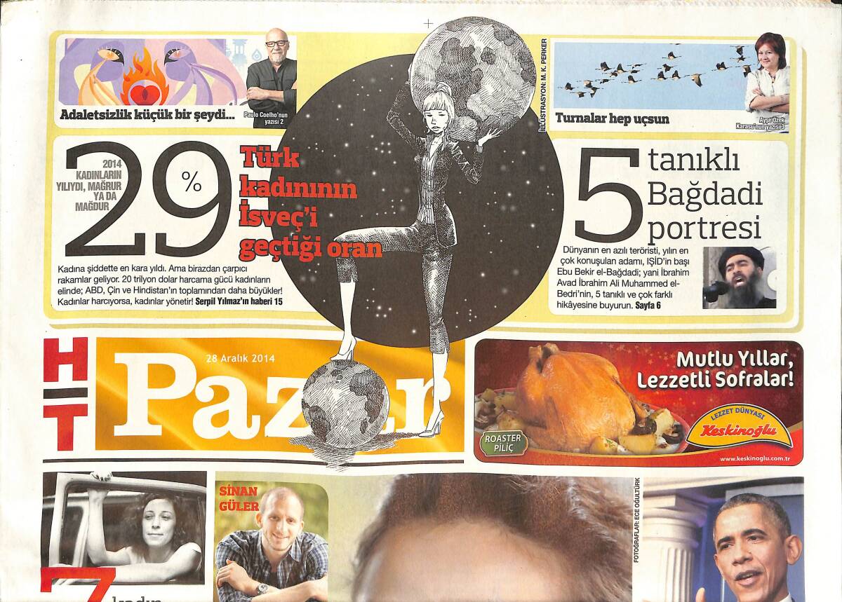 Habertürk Gazetesi Pazar Eki 28 Aralık 2014 - Barack Obama 