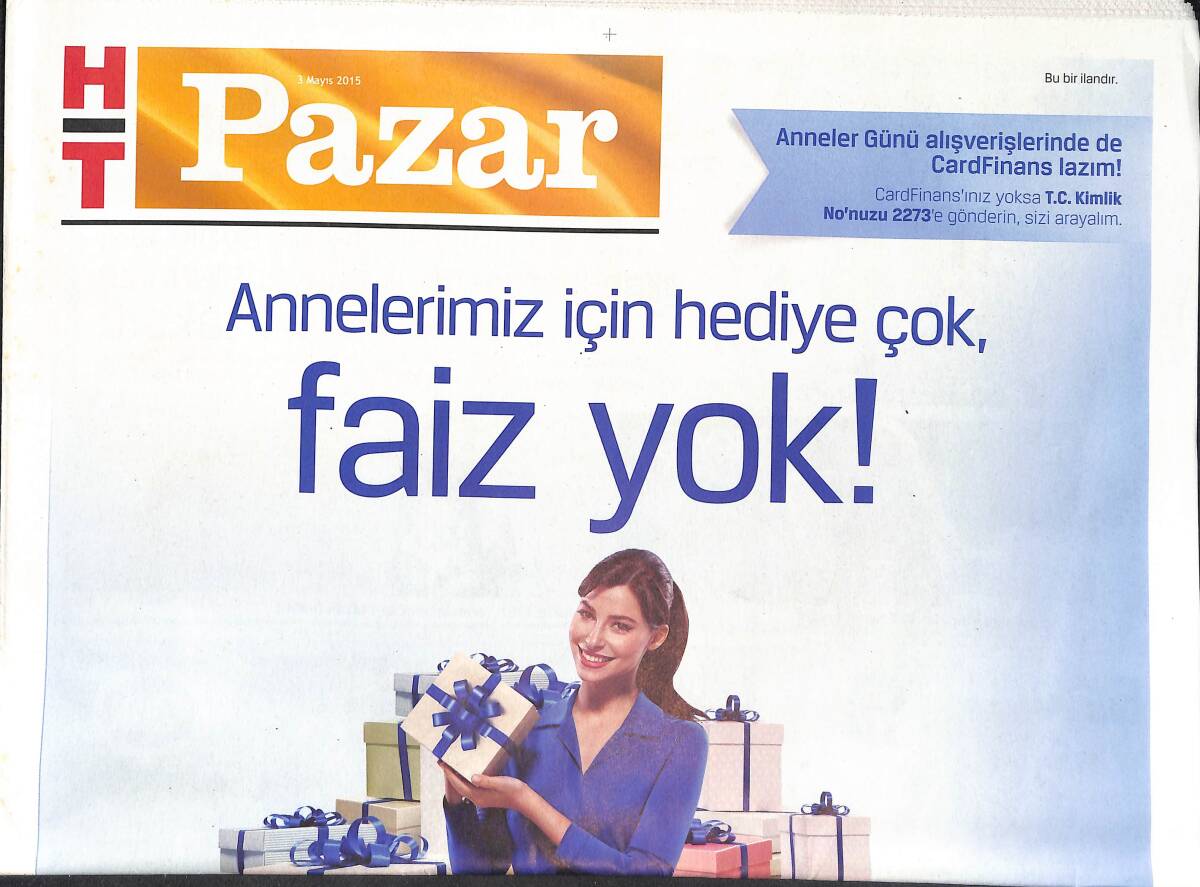 Habertürk Gazetesi Pazar Eki 3 Mayıs 2015 - Şevval Sam'ın Duaları - Yonca Evcimik '10 Köpek 1 Kedi Ve Müzik' GZ137124 - 1