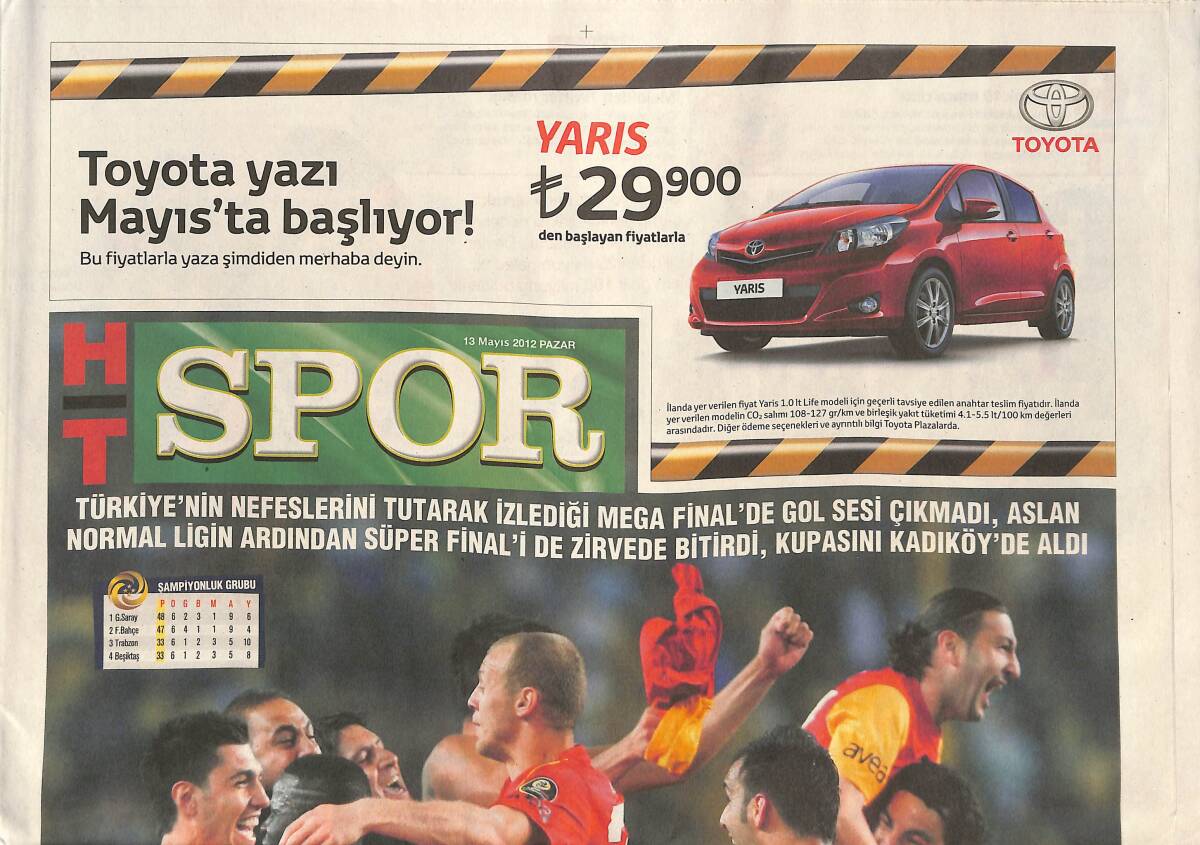 Habertürk Gazetesi Spor Eki 13 Mayıs 2012 - Bugün Günlerden Galatasaray - Şampiyon Galatasaray - İmparator Fatih Terim GZ136777 - 1