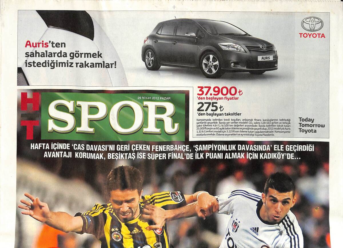 Habertürk Gazetesi Spor Eki 29 Nisan 2012 - Emre Yandı - Kanarya'da Alex'in Sakatlığı Can Sıkıyor GZ153800 - 1