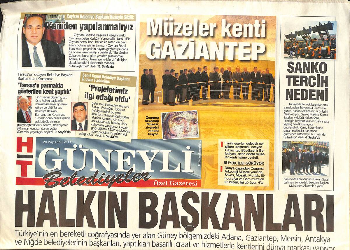 Habertürk Güneyli Belediyeler Özel Gazetesi 28 Mayıs 2013 - Halkın Başkanları - Müzeler Kenti Gaziantep GZ136104 - 1