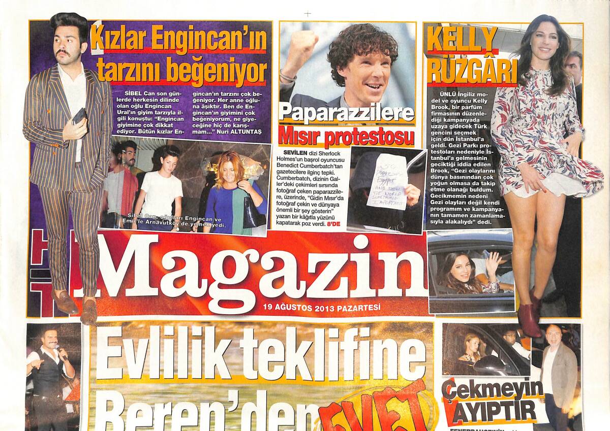 Habertürk Magazin 19 Ağustos 2013 - Kenan Doğulu Beren Saat'e Evlilik Teklif Etti, Kelly Brook, Benedict Cumberbatch GZ134820 - 1