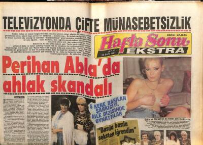 Hafta Sonu Gazetesi 23 Eylül 1987 - Reşat Nurinin Ünlü Eseri Seks Yıldızına Emanet, Ahu Tuğbanın Kucağındaki Türkücü GZ58512 - 1