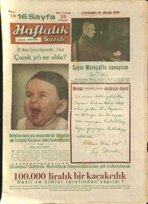Haftalık Gazete Gazetesi 21 Nisan 1948 - Rita Hayvortun Çevirdiği Bir Film Açık Ve Aileyi Yıkıcı Mahiyette Görülerek Menedildi GZ114854 - 1