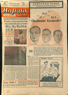 Haftalık Gazete Gazetesi 23 Haziran 1948 - Rusyada Türk Kırgını 5 GZ114856 - 1