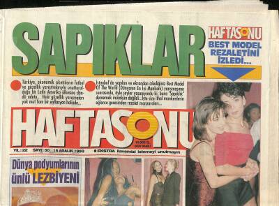Haftasonu Gazetesi 15 Aralık 1993 - Mangal Yürekli Bülent Ersoy - Emrahın Gizemli Vokalisti GZ122651 - 1