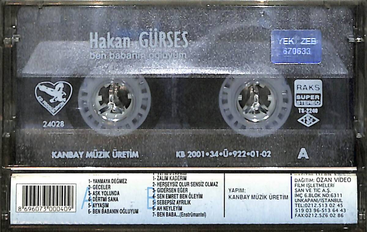 Hakan Gürses - Ben Babanın Oğluyum Kaset (İkinci El) KST28426 - 2