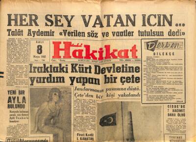 Hakikat Gazetesi 8 Mayıs 1962 - Prenses Sofia Köylülerden Yalnız Defne Ağacı İstedi GZ117365 - 1