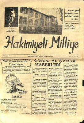 Hakimiyeti Milliye İlkokulu Öğrenci Gazetesi Sayı8 Mart 1973 Gazi Osman Paşadan Anılar NDR74044 - 1