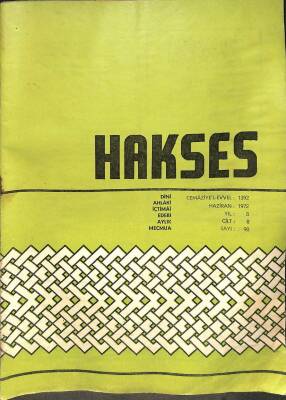 Hakses Dergisi Yıl 8 Cilt 8 Sayı 90 - Haziran 1972 NDR75963 - 1