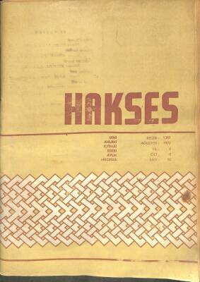 Hakses Dergisi Yıl 8 Cilt 8 Sayı 92 Ağustos 1972 NDR75940 - 1