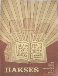 Hakses, Dini Ahlaki İçtimai Edebi Aylık Mecmua Sayı 35 Kasım 1967 NDR82509 - Gökçekoleksiyon