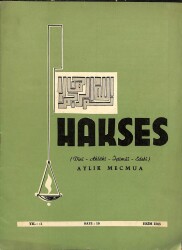 Hakses (Dini-Ahlâki-İçtimai-Edebi) Dergisi Sayı 10 Yıl 1 Ekim 1965 DRG150 - Gökçekoleksiyon
