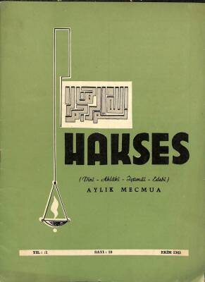 Hakses (Dini-Ahlâki-İçtimai-Edebi) Dergisi Sayı 10 Yıl 1 Ekim 1965 DRG150 - 1