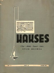 Hakses (Dini-Ahlâki-İçtimai-Edebi) Dergisi Sayı 11 Yıl 1 Kasım 1965 DRG145 - Gökçekoleksiyon