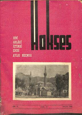 Hakses (Dini-Ahlâki-İçtimai-Edebi) Dergisi Sayı 21 Yıl 2 Eylül 1966 DRG153 - 1