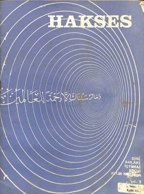 Hakses (Dini-Ahlâki-İçtimai-Edebi) Dergisi Sayı 25 Yıl 3 Eylül 1967 DRG173 - 1