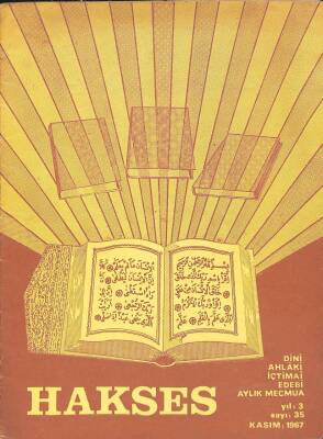 Hakses (Dini-Ahlâki-İçtimai-Edebi) Dergisi Sayı 35 Yıl 3 Kasım 1967 DRG142 - 1
