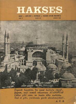 Hakses (Dini-Ahlâki-İçtimai-Edebi) Dergisi Sayı 38 Yıl 4 Şubat 1968 DRG154 - 1