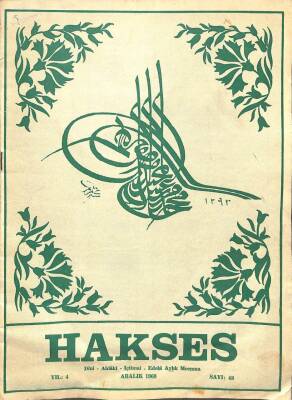 Hakses (Dini-Ahlâki-İçtimai-Edebi) Dergisi Sayı 48 Yıl 4 Aralık 1968 DRG176 - 1