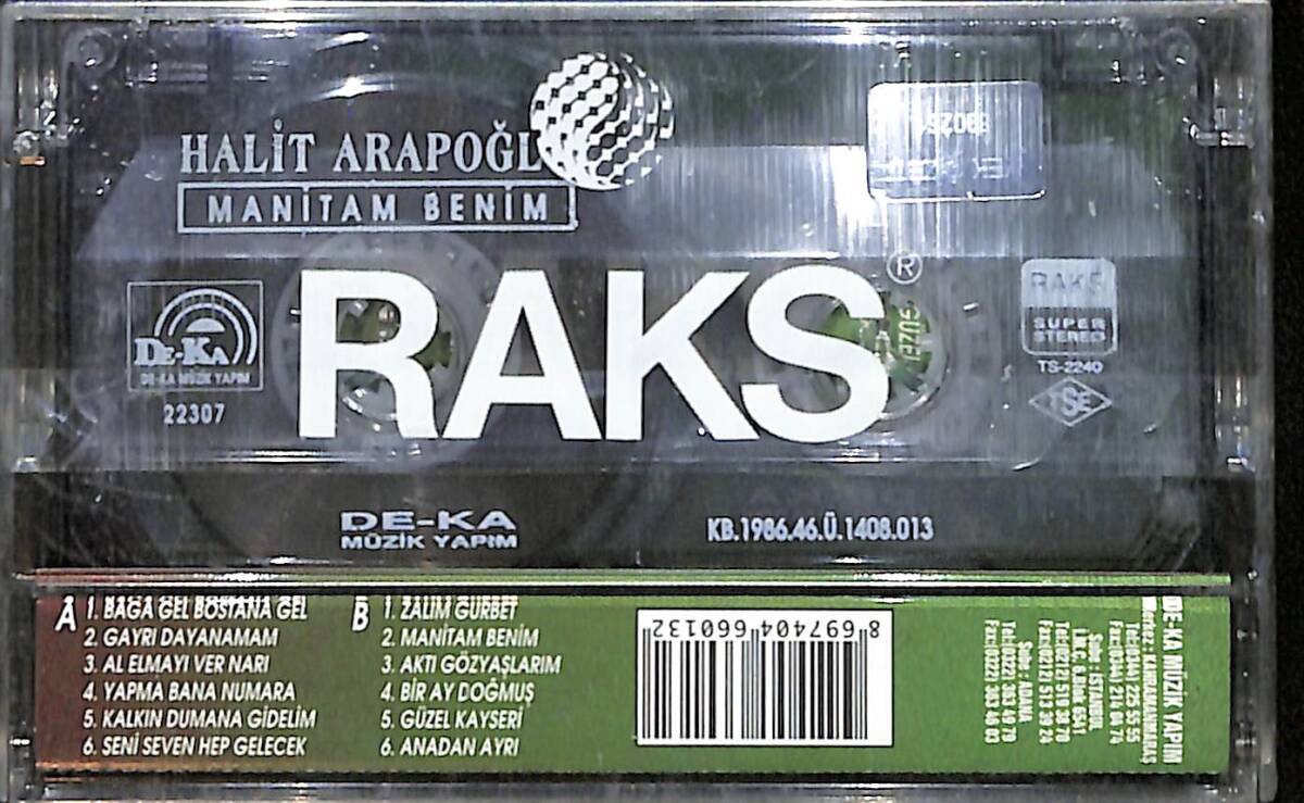 Halit Arapoğlu - Manitam Benim Kaset (Sıfır Kaset) KST29636 - 2