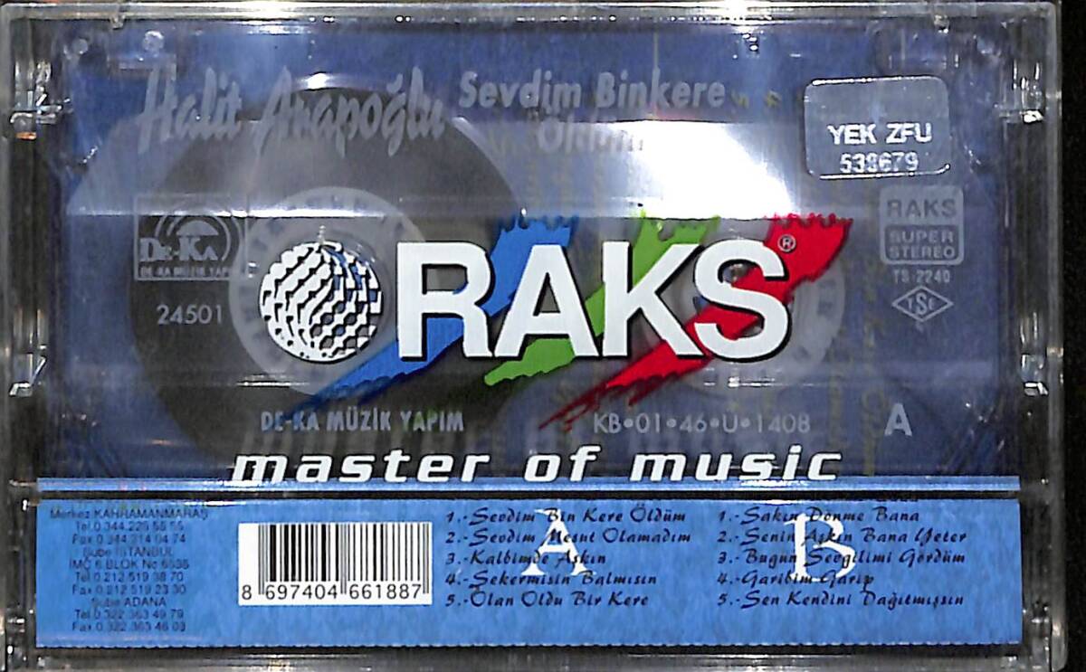Halit Arapoğlu - Sevdim Binkere Öldüm Kaset (Sıfır Kaset) KST29620 - 2
