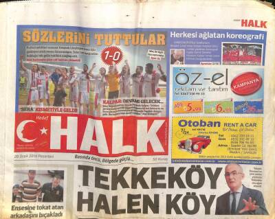 Halk Gazetesi 20 Ocak 2014 - Hüseyin Turan Türkülerle Geliyor - Tekkeköy Halen Köy GZ96680 - 1