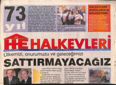 Halkevleri Gazetesi Ocak - Şubat 2004 - Ülkemizi , Onurumuzu Ve Geleceğimizi Sattırmayacağız GZ70414 - 2