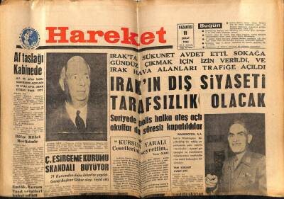 Hareket Gazetesi 11 Şubat 1963 - Irakın Dış Siyaseti Tarafsızlık Olacak GZ64962 - 1