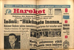 Hareket Gazetesi 17 Mart 1963 - İsmet İnönü, Hükümete İnanın GZ64966 - 2
