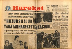 Hareket Gazetesi 18 Şubat 1963 - İsmet İnönü, Huzursuzluk Yaratacak Hareketten Kaçının GZ64957 - 1