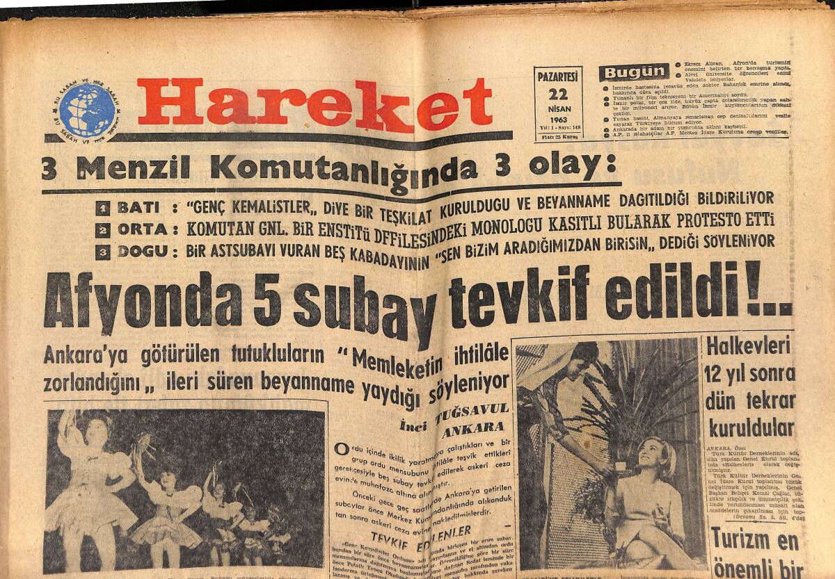 Hareket Gazetesi 22 Nisan 1963 - Barbara Lee, Basın Mensuplarına Marilyn Monroe Olabilmek İçin Her Şeyi Yapacağını Söylemişti GZ151378 - 1
