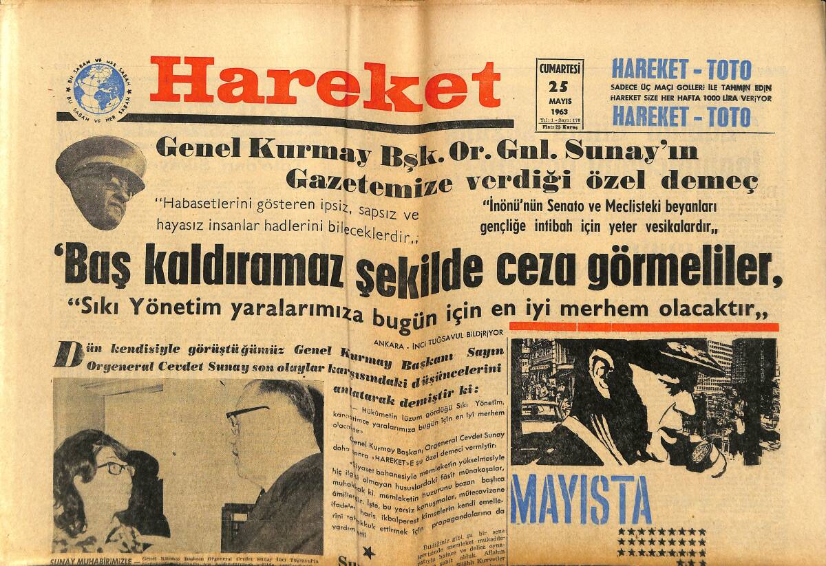 Hareket Gazetesi 25 Mayıs 1963 - Brezilya Milli Serveti Pele - Uyuyan Şehir İstanbul GZ151415 - 1