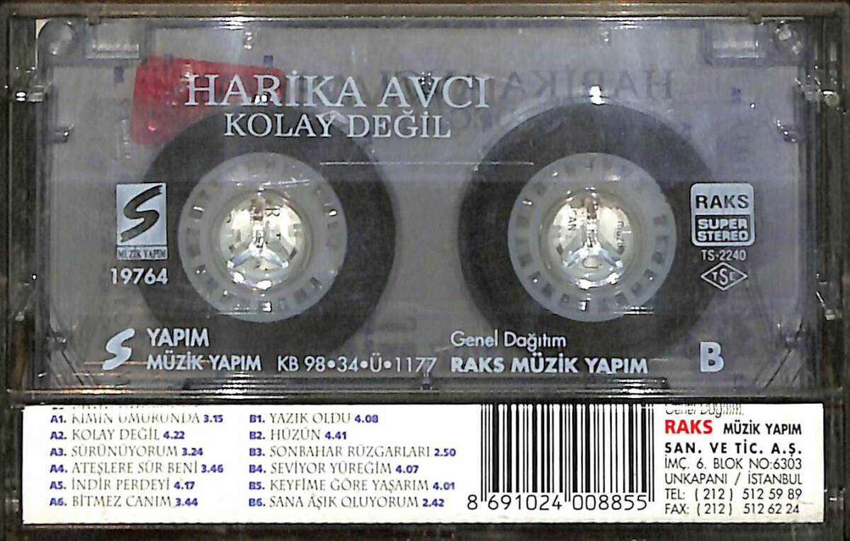 Harika Avcı - Kolay Değil Kaset Kaset (İkinci El) KST28330 - 2