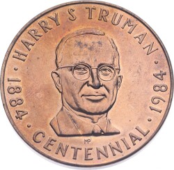 Harry Truman Yüzüncü Yıl Dönümü (1984) Bronz Madalya/Jeton MVM2000 - Gökçekoleksiyon