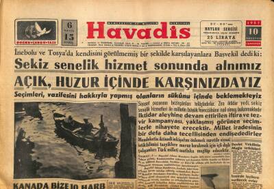 Havadis Gazetesi 10 Ağustos 1957 - Kanada Bize 10 Harb Gemisi Veriyor GZ82959 - 1