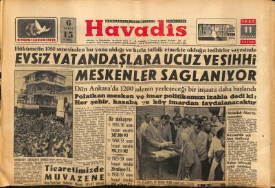 Havadis Gazetesi 11 Ağustos 1957 - Fizik-Kimya Fakülteleri Kurulacak GZ82960 - 1