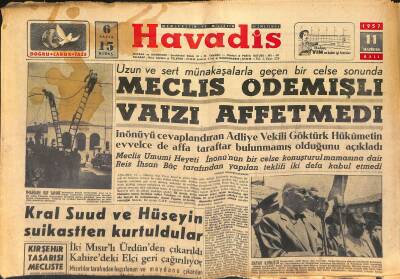 Havadis Gazetesi 11 Haziran 1957 - Tüccar Karaborsadan Acı Acı Şikayet Ediyor - Eisenhower Dün Yine Hastalandı GZ121996 - 1