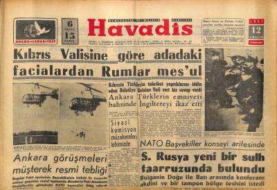 Havadis Gazetesi 12 Aralık 1957 - Ankara Görüşmeleri Müşterek Resmi Tebliği GZ82892 - 1