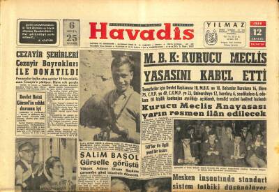 Havadis Gazetesi 12 Aralık 1960 - Kral Hüseyinin Sarayında Dün Bomba Patladı - Salim Başol Gürselle Görüştü GZ122026 - 1